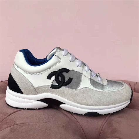 chanel grey white sneakers|Chanel sneakers on sale.